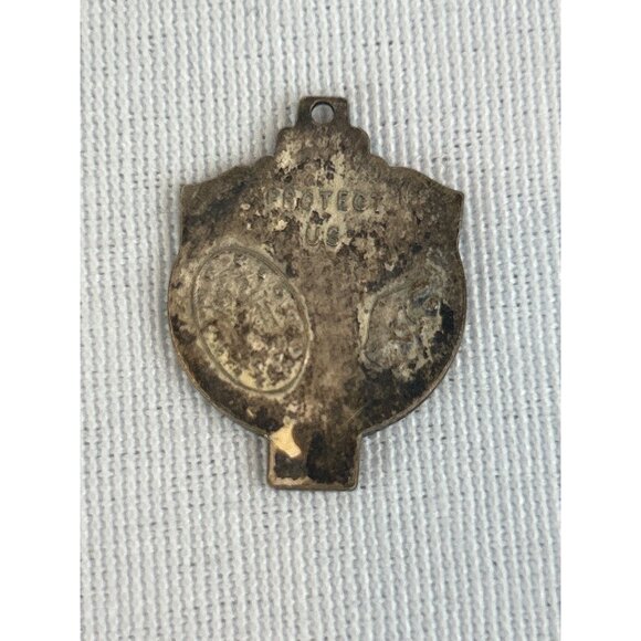 Vintage Catholic Religious Medal Pendant Protect Us Have Mercy On Us - Picture 3 of 6